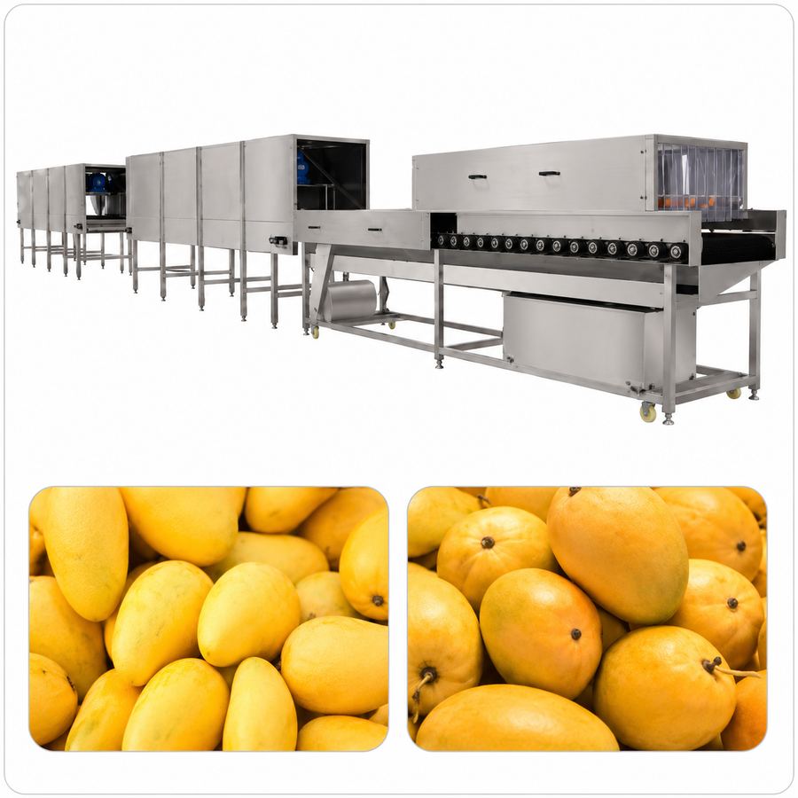 Automatic Mango Fruits Waxing Drying Machine